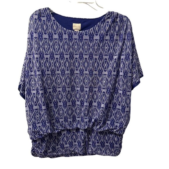 Chicos Size XL Purple Patterned Nylon & Polyester Womens Top Blouse - Picture 6 of 12